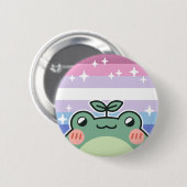 Bigender LGBT Pride Vlag Kikker Ronde Button 5,7 Cm (Voorkant /achterkant)