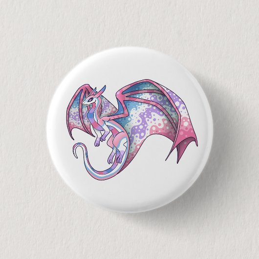 Bigender Pride Dragon Ronde Button 3,2 Cm (Voorkant)