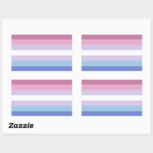 Bigender Pride Rechthoekige Sticker (Vel)