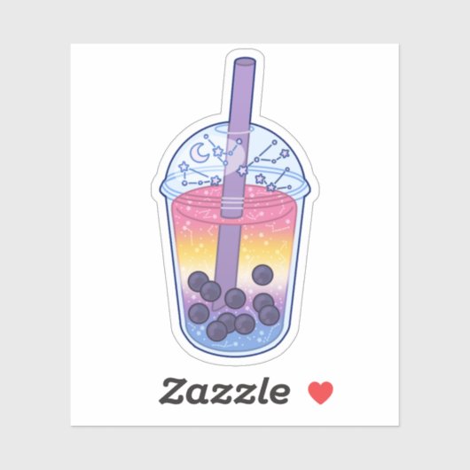 Bigender Pride Vlag Boba Sticker (Vel)