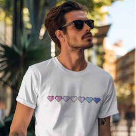 Bigender vlag pixel hart t-shirt