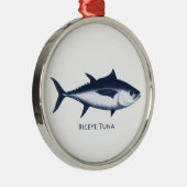 Bigeye Tuna Logo Metalen Ornament (Rechts)