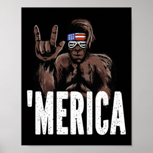 Bigfoot 4 juli Amerikaanse Onafhankelijkheidsdag A Poster