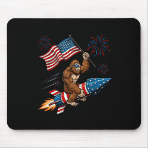 Bigfoot 4 juli patriottische Sasquatch vuurwerk Muismat