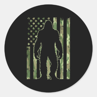 Bigfoot 4 juli Shirt Amerikaanse vlag Ronde Sticker
