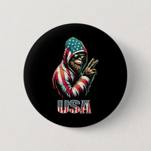 Bigfoot 4th of July Verenigde Staten Patriottische Ronde Button 5,7 Cm