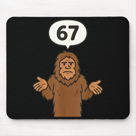 Bigfoot 67 Meme Six Seven Funny Sasquatch Muismat (Voorkant)