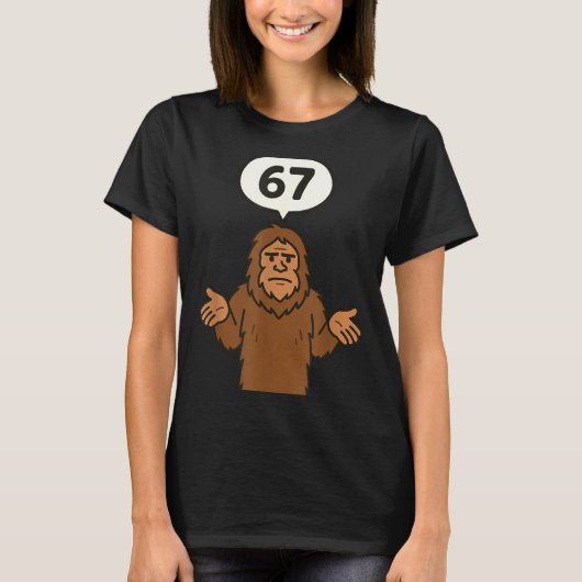 Bigfoot 67 Meme Six Seven Funny Sasquatch  T-shirt (Voorkant)