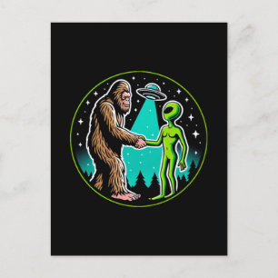 Bigfoot Alien Alliance - Grappige Scifi Cryptid Briefkaart