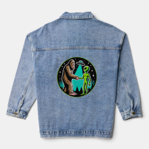 Bigfoot Alien Alliance - Grappige Scifi Cryptid Denim Jacket