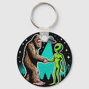 Bigfoot Alien Alliance - Grappige Scifi Cryptid Sleutelhanger