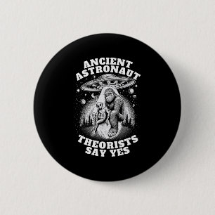 Bigfoot Alien en UFO is een oude astronaut Ronde Button 5,7 Cm