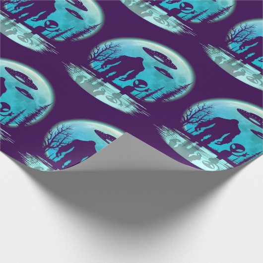 Bigfoot Alien UFO Cadeaupapier (Hoek)