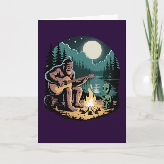 Bigfoot Alien UFO Cryptid Encounter Paranormal  Kaart (Voorkant)