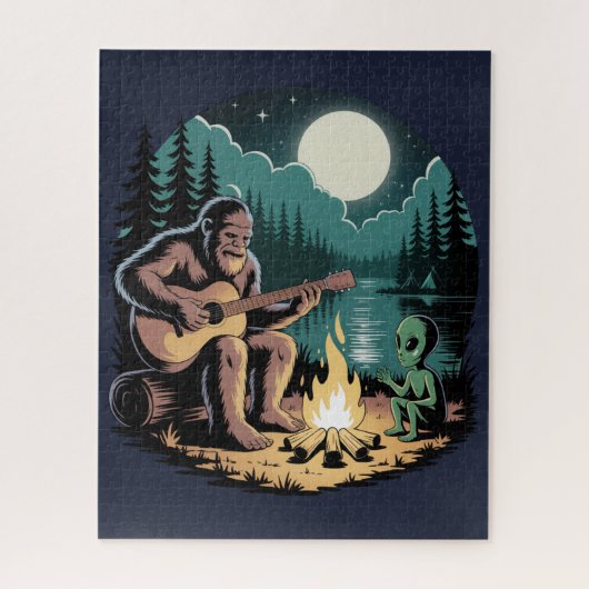 Bigfoot Alien UFO Cryptid Legpuzzel (Verticaal)