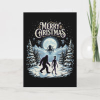 Bigfoot Alien UFO Cthulhu Kerstkaart Cryptid