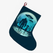 Bigfoot Alien UFO Disclosure Conspiracy Gift Grote Kerstsok (Voorkant (Hangend))