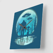 Bigfoot Alien UFO Disclosure Conspiracy Gift Vierkante Klok (Hoek)