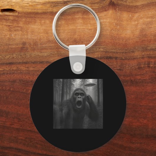 Bigfoot Alien Ufo Selfie Funny Sasquatch Meme Men  Sleutelhanger (Voorkant)