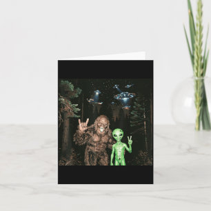 Bigfoot Alien Ufo Selfie Grappige Sasquatch Meme M Kaart