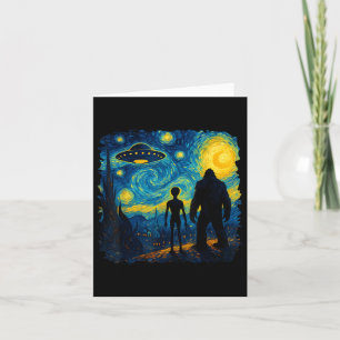 Bigfoot Alien Ufo Van Gogh Sterrennacht Sasquatch Kaart