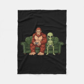 Bigfoot Alien Video Games Gaming Sasquatch Ufo Men Fleece Deken (Voorkant)