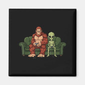 Bigfoot Alien Video Games Gaming Sasquatch Ufo Men Magneet (Voorkant)