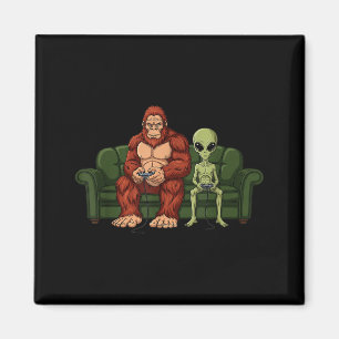 Bigfoot Alien Videogames Gaming Sasquatch Ufo Mann Magneet