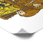 Bigfoot Aliens Guitar Camping Sasquatch Funny Gift Poster (Hoek)