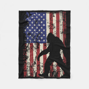 Bigfoot American Flag 4 juli patriottisch Fleece Deken