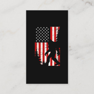 Bigfoot American Flag Forest Sasquatch Fan Visitekaartje