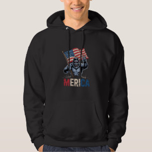 Bigfoot Amerika Rock Amerikaanse Vlag Patriottisch Hoodie