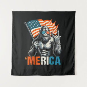 Bigfoot Amerika Rock Amerikaanse Vlag Wandkleed