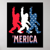 Bigfoot Amerika Rood Wit Blauw Vredesteken 4e van
