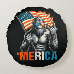 Bigfoot Amerika Rots Amerikaanse Vlag Rond Kussen