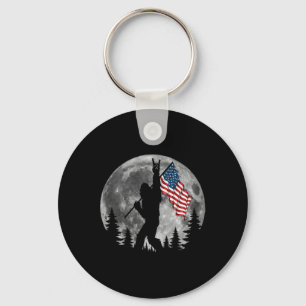 Bigfoot Amerikaanse Vlag Sasquatch Patriottisch 4 Sleutelhanger