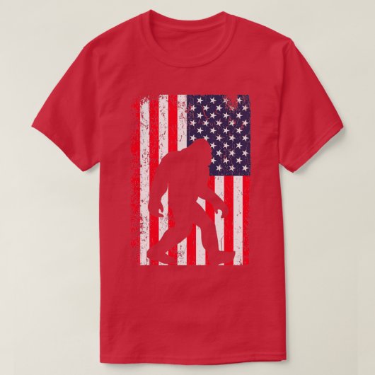 Bigfoot  Amerikaanse vlag T-shirt (Design voorkant)