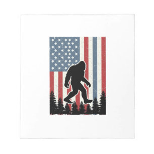Bigfoot Amerikaanse Vlag Vintage Vector T-shirt On Notitieblok