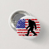Bigfoot and the American Flag Ronde Button 3,2 Cm (Voorkant /achterkant)