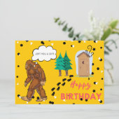 Bigfoot Anniversaire Funny Gag Appartement Carte d (Debout devant)