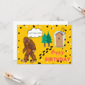 Bigfoot Anniversaire Funny Gag Appartement Carte d (Devant/Arrière en situation)