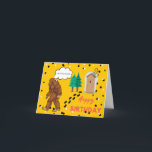 Bigfoot Anniversaire Silly Funny Carte de pliage<br><div class="desc">Offrez à vos amis un peu de plaisir avec cette stupide carte de voeux Bigfoot comique! Bigfoot feuille un "cadeau" dans le désert pour la personne d'anniversaire à vivre. LOL! Conçu pour votre divertissement de Ellen Medlock Studio. Tous droits réservés.</div>