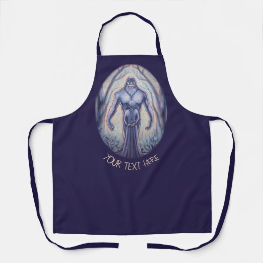 Bigfoot Aprons Personalized Sasquatch Art Aprons Schort (Voorkant)