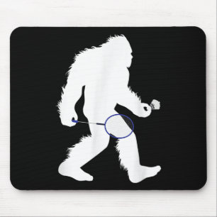 Bigfoot Badminton Player Sasquatch Shuttle Muismat