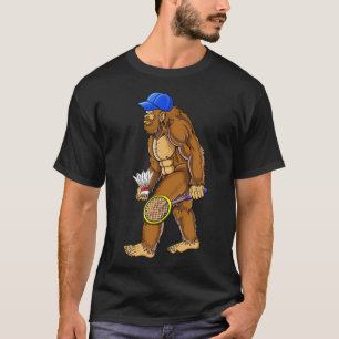 Bigfoot Badminton Shuttle Art Sporten T-shirt