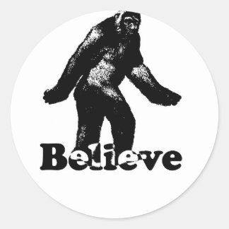 Bigfoot Believe Ronde Sticker