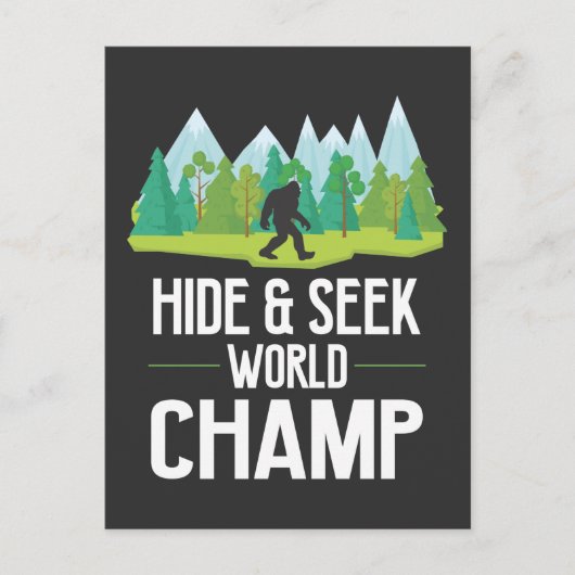 Bigfoot Believer Joke Sasquatch hide Champion Briefkaart (Voorkant)