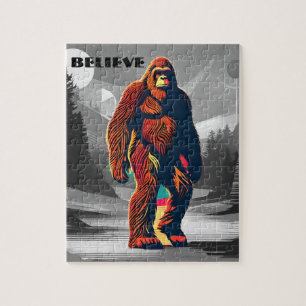 Bigfoot Believer Kleurrijke Sasquatch Motivatie Legpuzzel