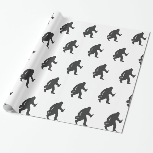 Bigfoot biersilhouet cadeaupapier (Uitgerold)