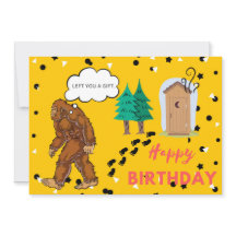 Bigfoot Birthday Funny Gag Flat Wenskaart
